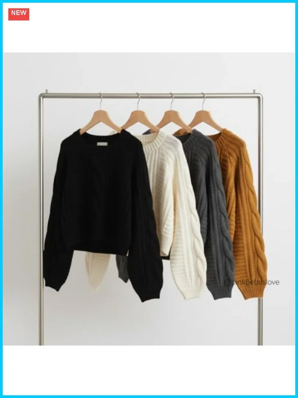 Cropped Cable Knit Sweater Long Sleeve Pullover Casual Fall Winter Top